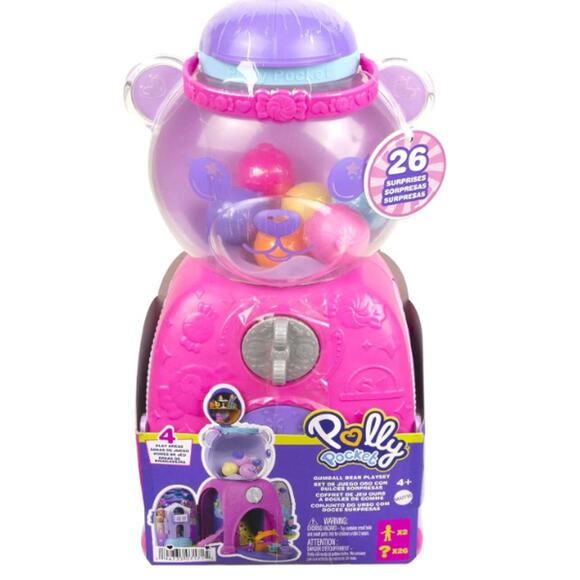 Mattel Polly Pocket Gumball Bear Playset 2 Micro Dolls 26 Accessories NWT - Picture 8 of 8